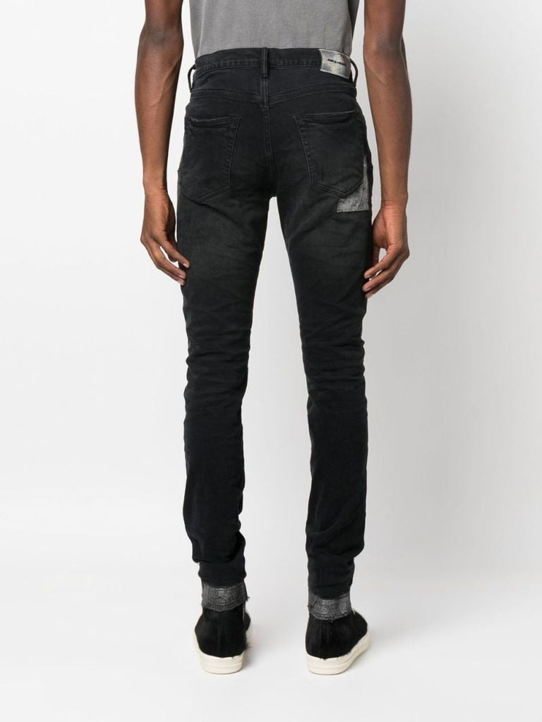 Black Distressed Slim-fit Jeans