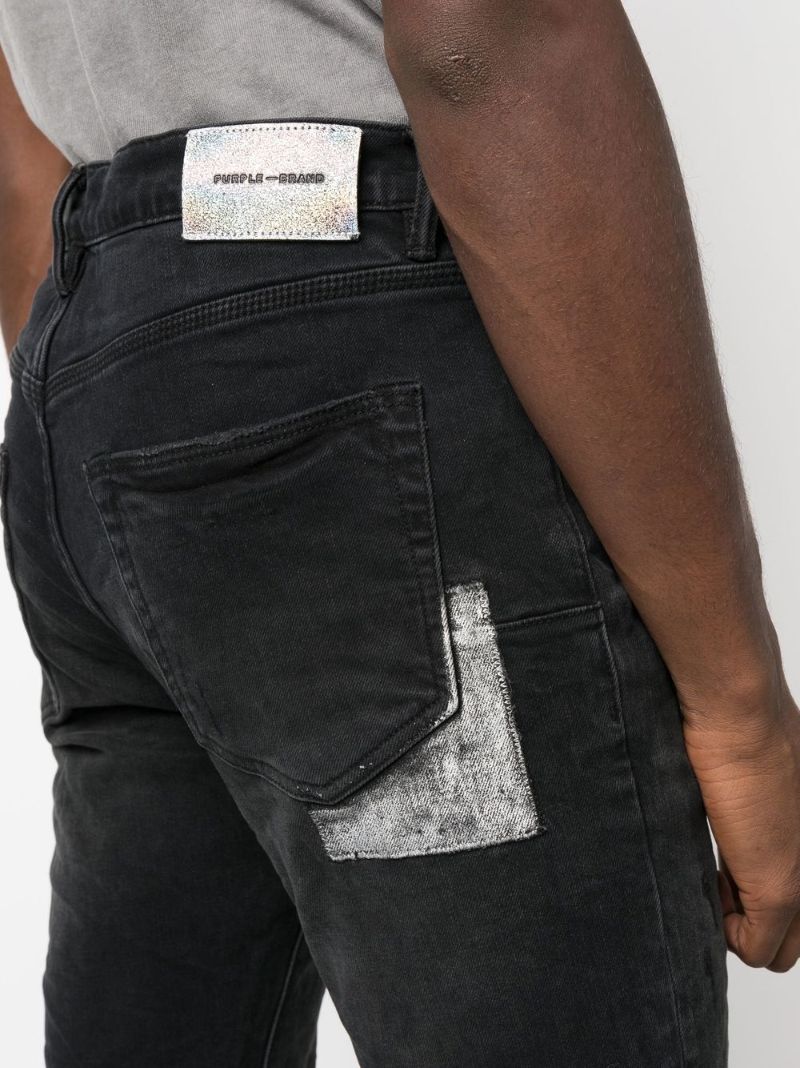 Black Distressed Slim-fit Jeans