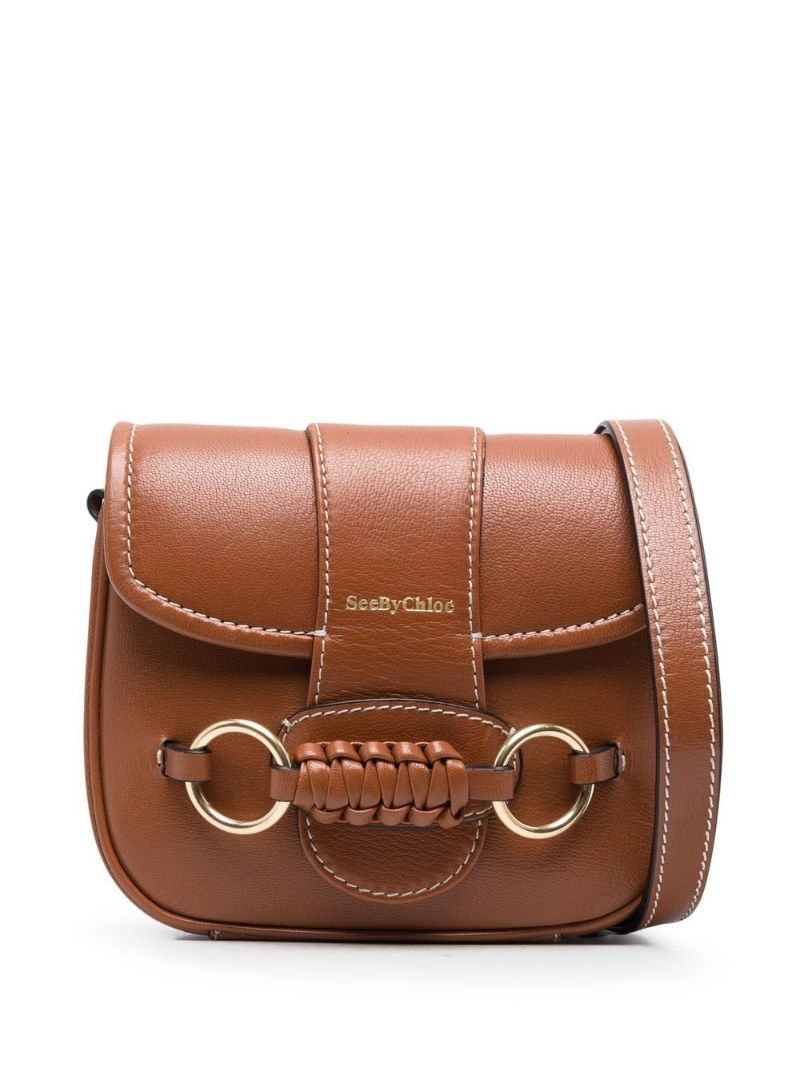 Brown Saddie Leather Shoulder Bag