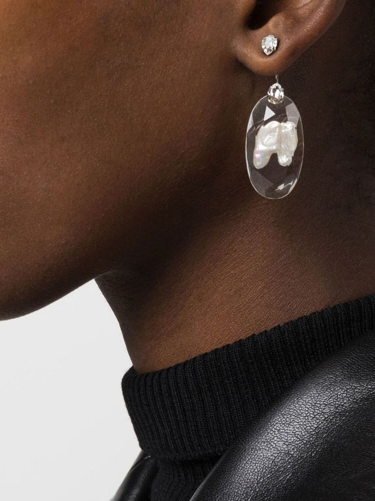 Silver-tone Pearl Drop Earrings