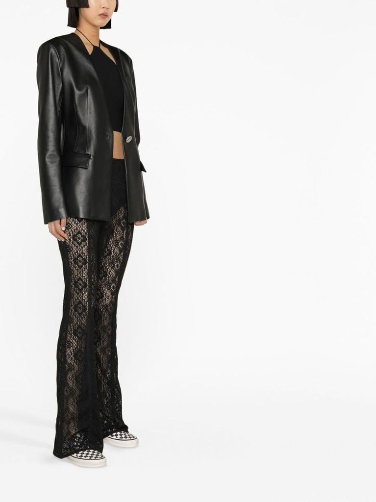 Black Flared Lace Trousers