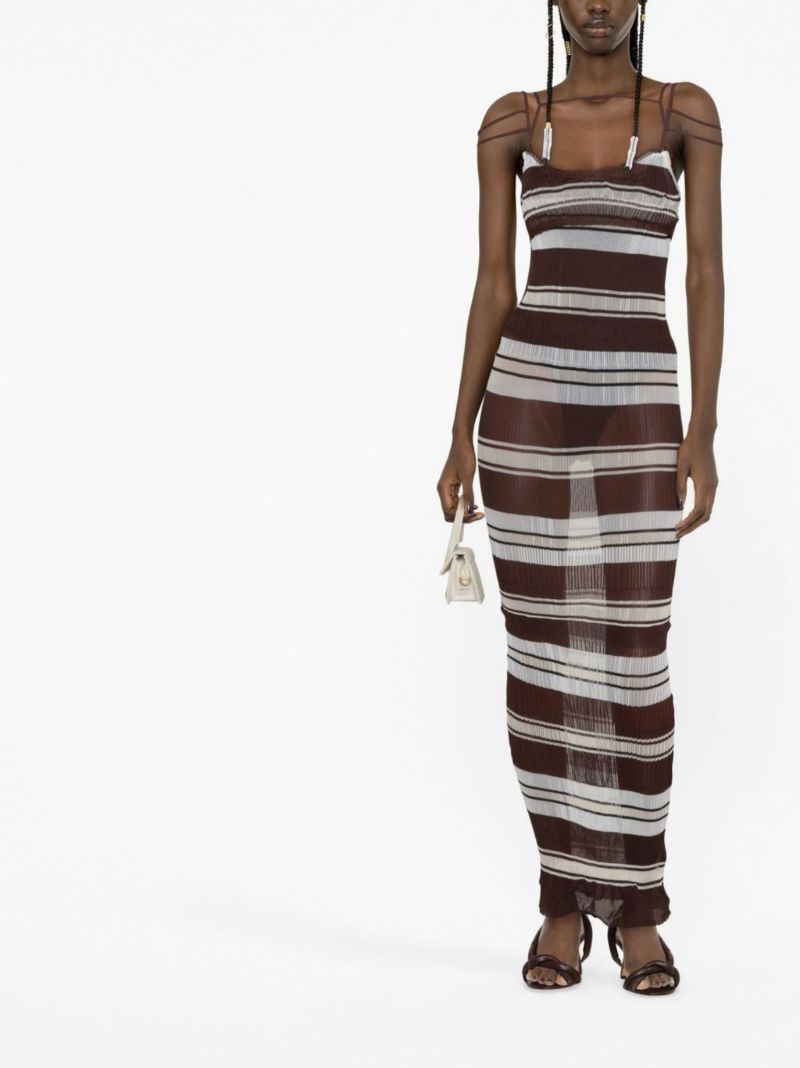 Brown Sognu Striped Maxi Dress