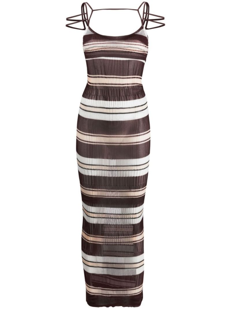 Brown Sognu Striped Maxi Dress