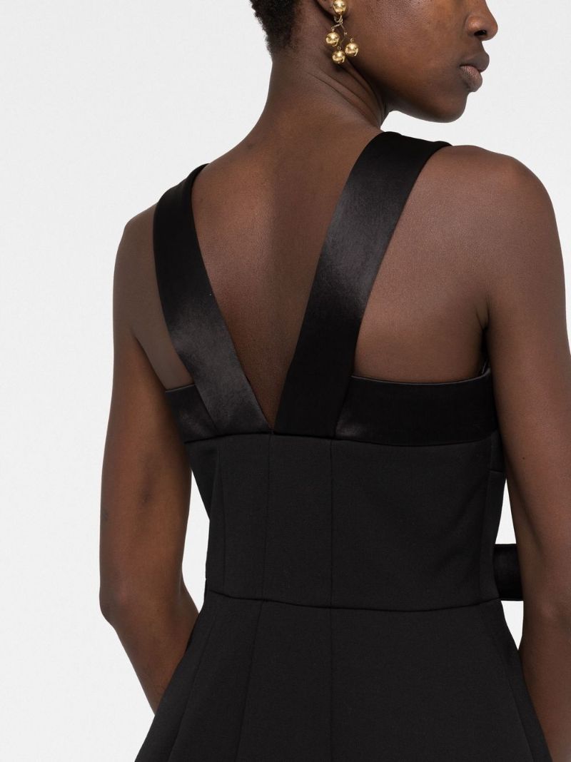 Black Bow Wool Mini Dress