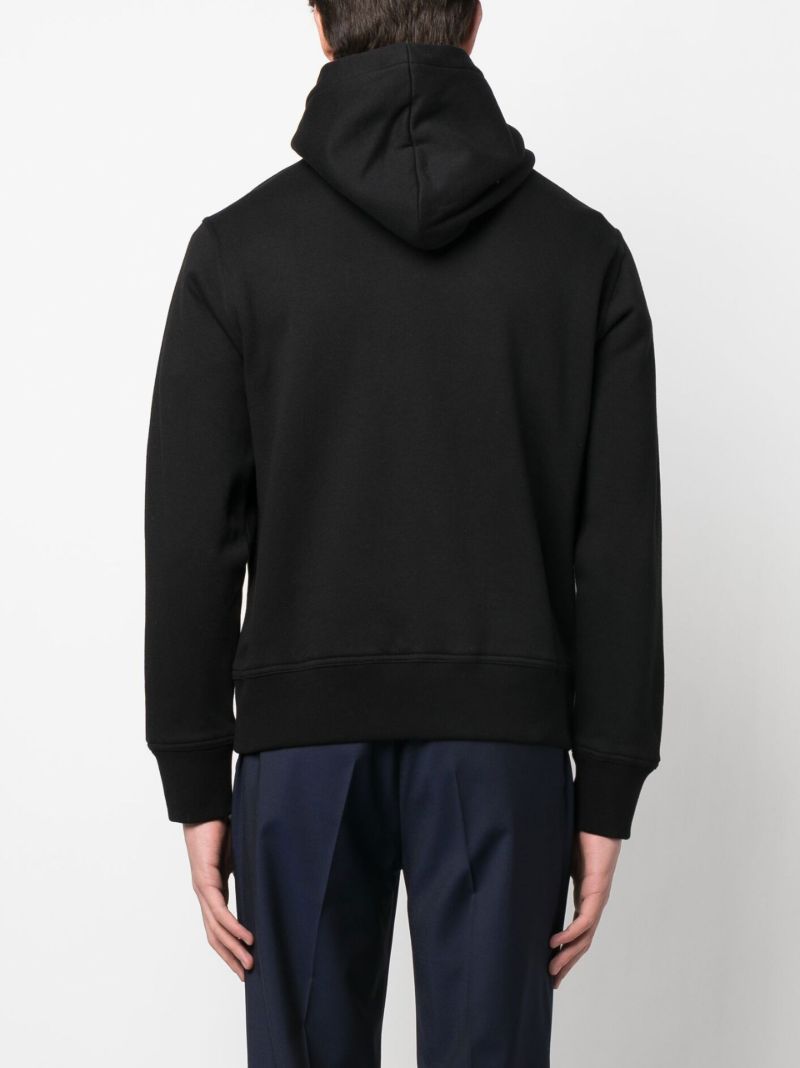 Black Embroidered Logo Hoodie