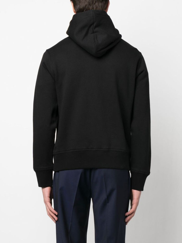 Black Embroidered Logo Hoodie