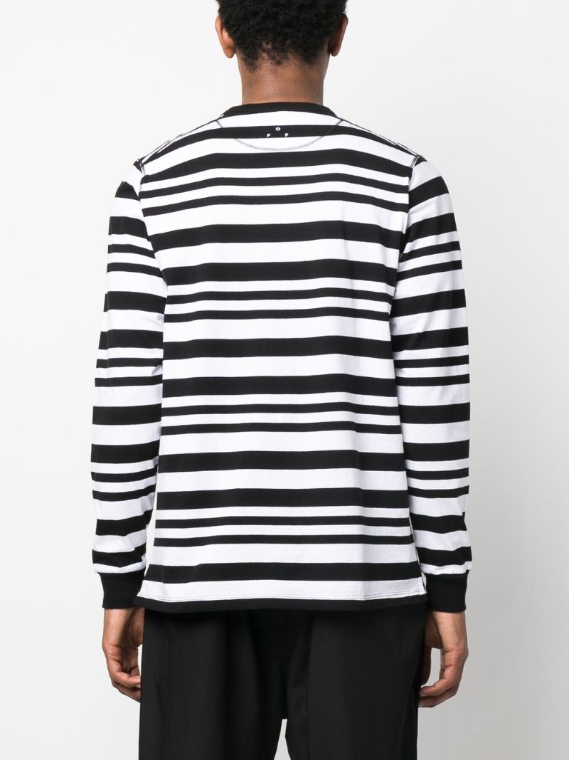 White Big P Striped Long Sleeve T-shirt