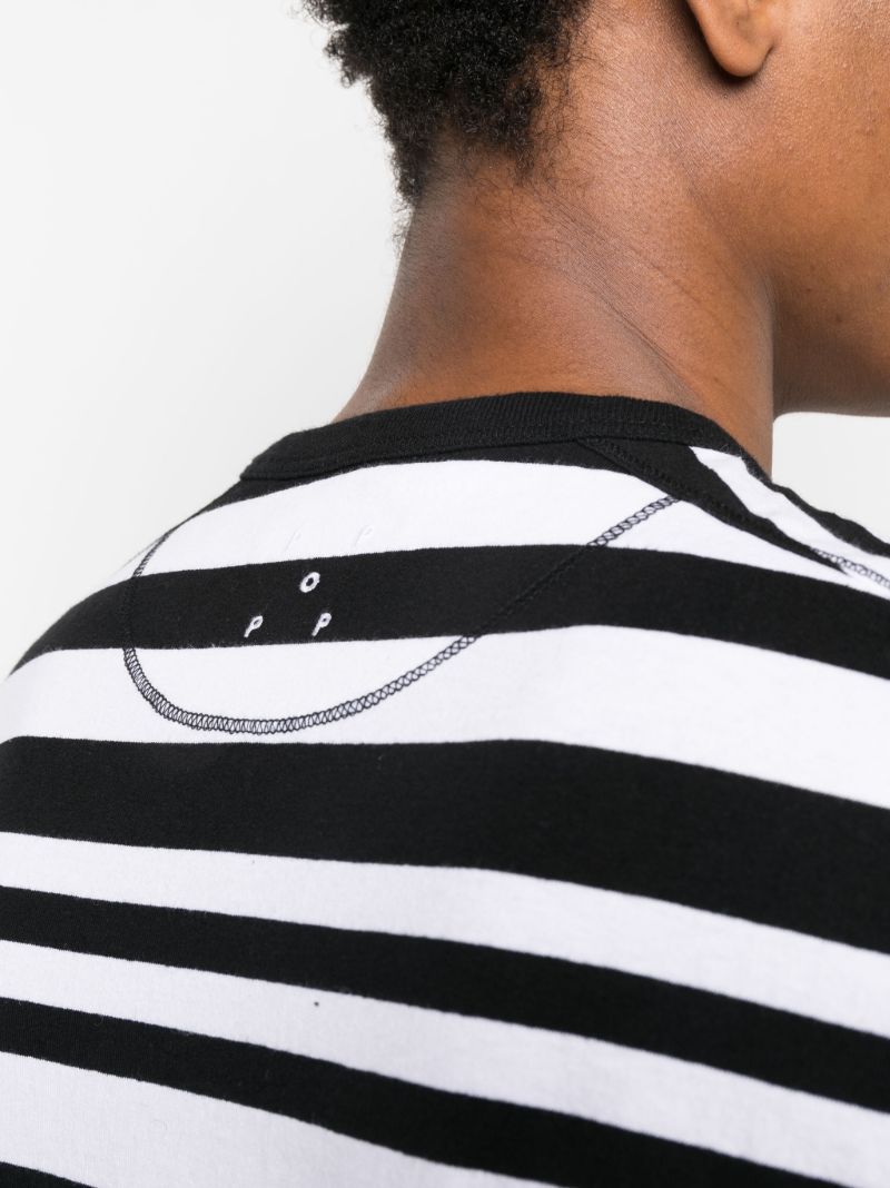 White Big P Striped Long Sleeve T-shirt