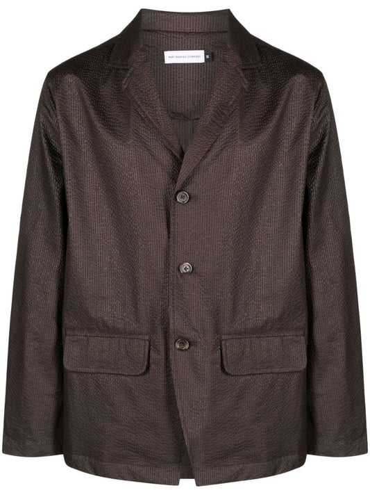 Brown Hewitt Seersucker Blazer