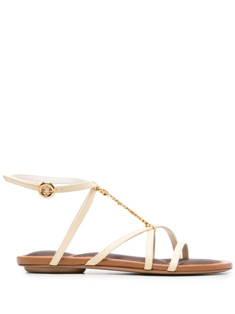 White Les Sandales Pralu Leather Sandals