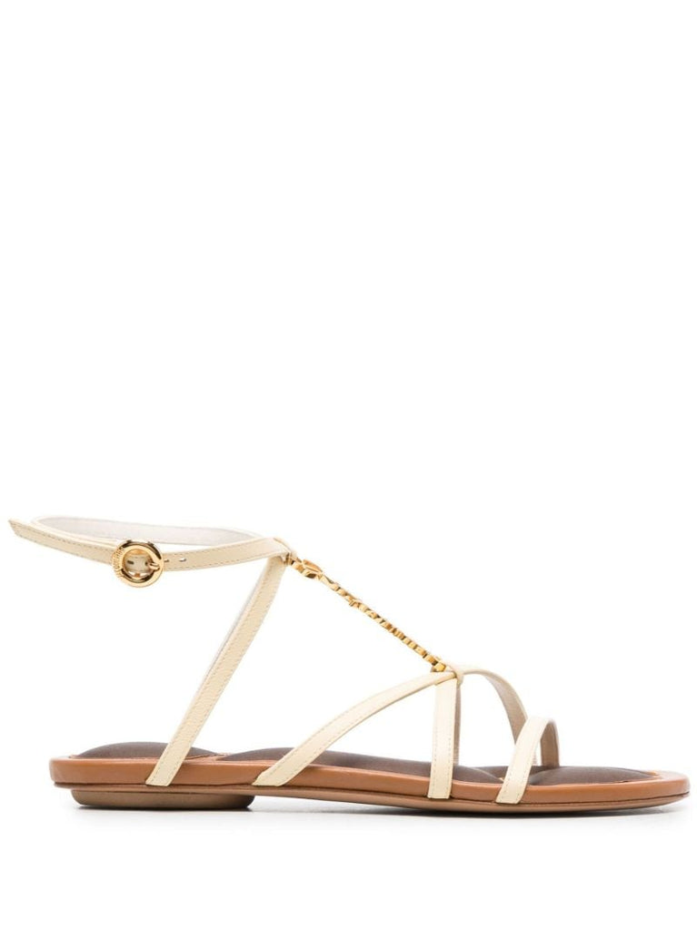 White Les Sandales Pralu Leather Sandals