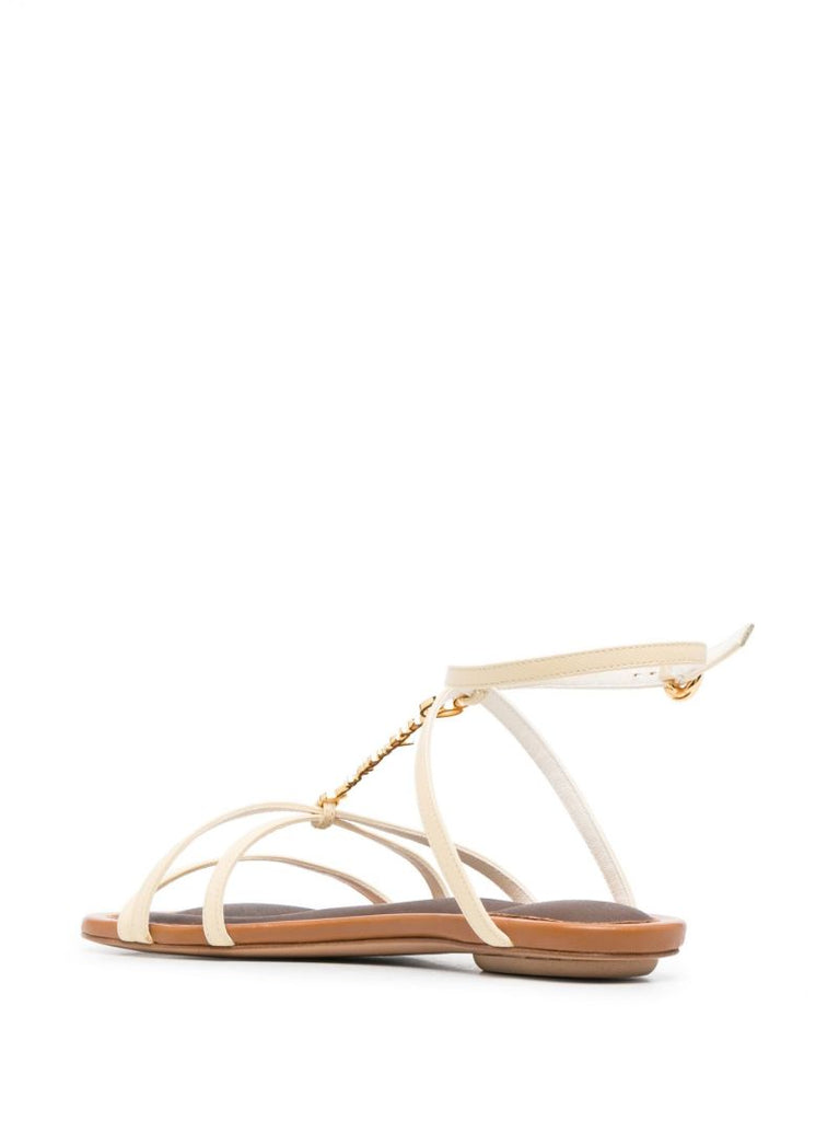 White Les Sandales Pralu Leather Sandals