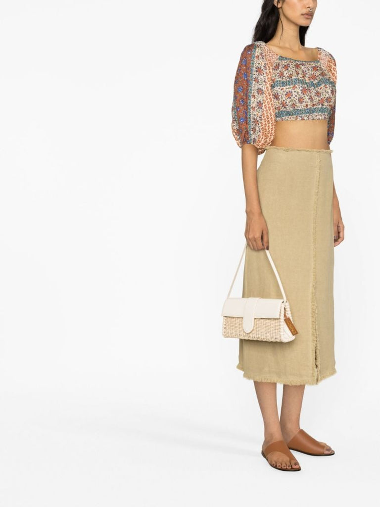 Neutral Clementine Print Crop Top