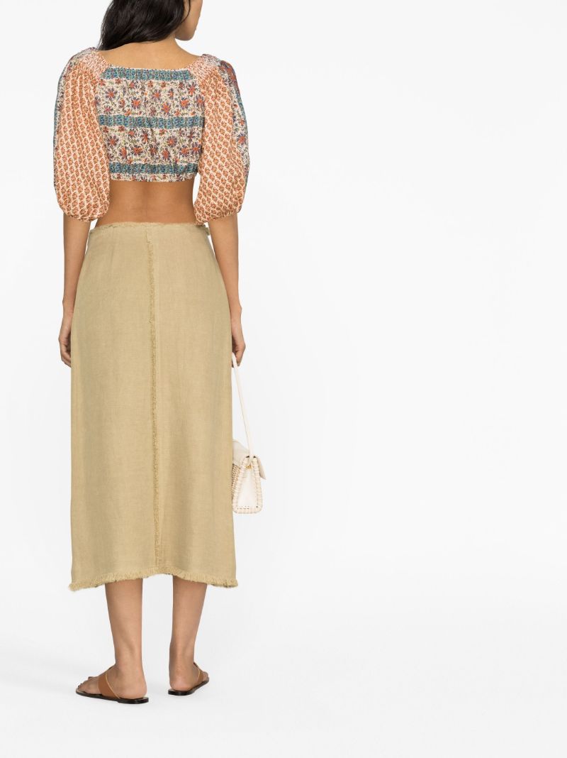 Neutral Clementine Print Crop Top