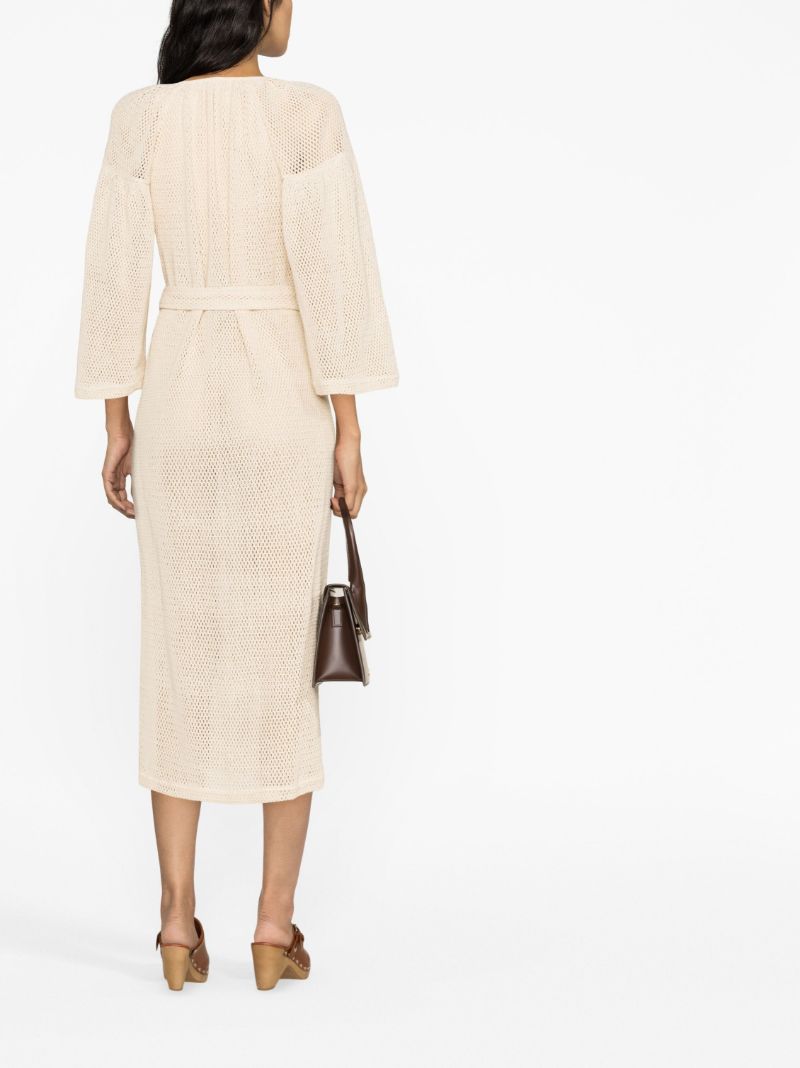 Neutral Citrine Net Cotton Maxi Dress