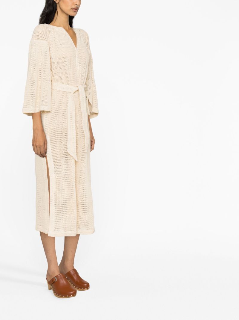 Neutral Citrine Net Cotton Maxi Dress