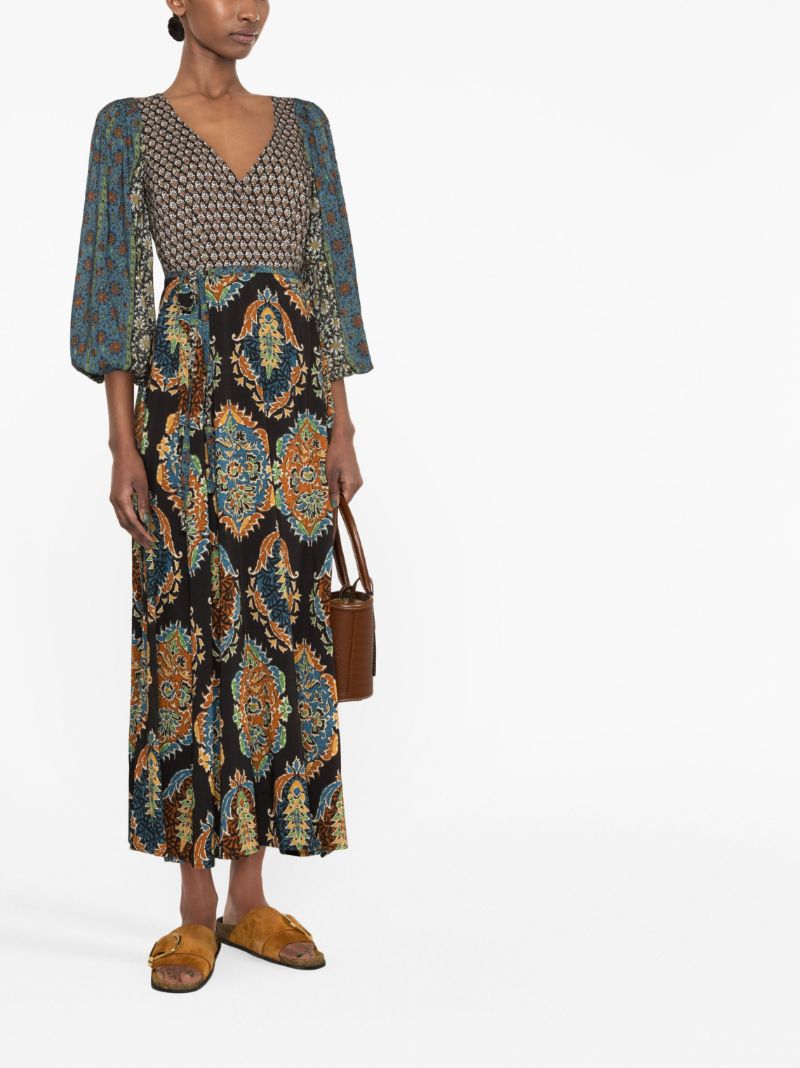 Black Rhea Wrap Dress