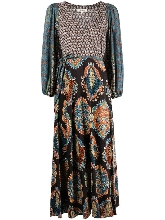 Black Rhea Wrap Dress