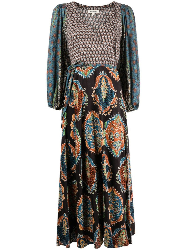 Black Rhea Wrap Dress