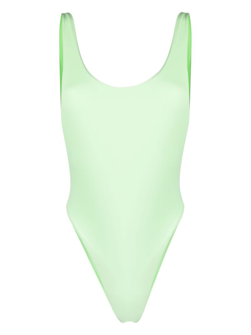 Green Funky Open Back Swimsuit