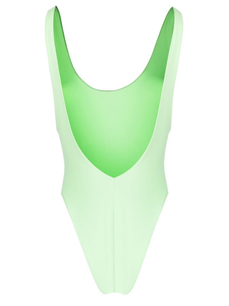 Green Funky Open Back Swimsuit