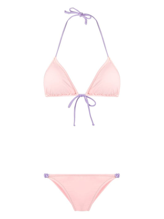 Pink Scrunchie Halterneck Bikini