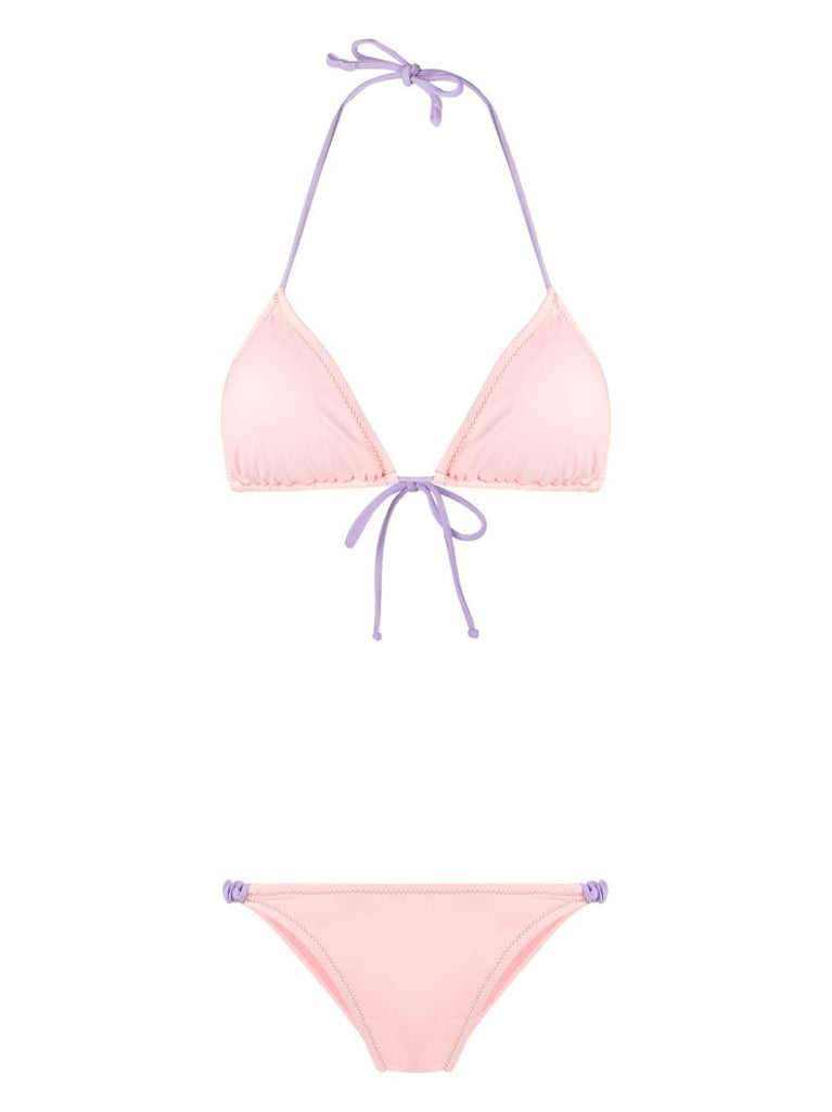 Pink Scrunchie Halterneck Bikini