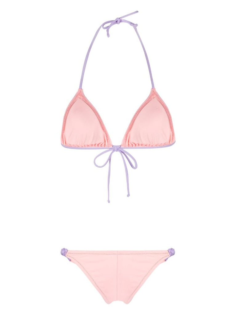 Pink Scrunchie Halterneck Bikini