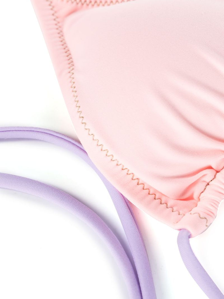 Pink Scrunchie Halterneck Bikini