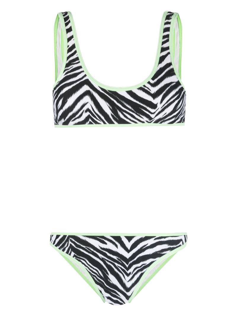 Green Zebra Print Bikini