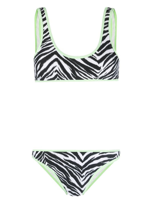 Green Zebra Print Bikini