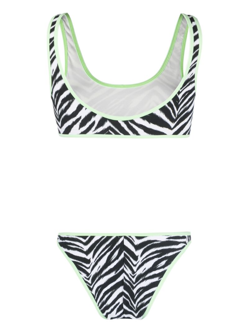 Green Zebra Print Bikini