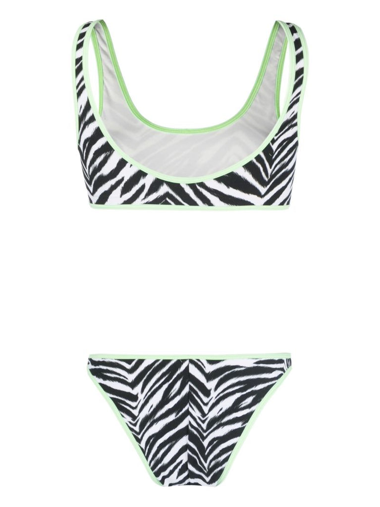 Green Zebra Print Bikini