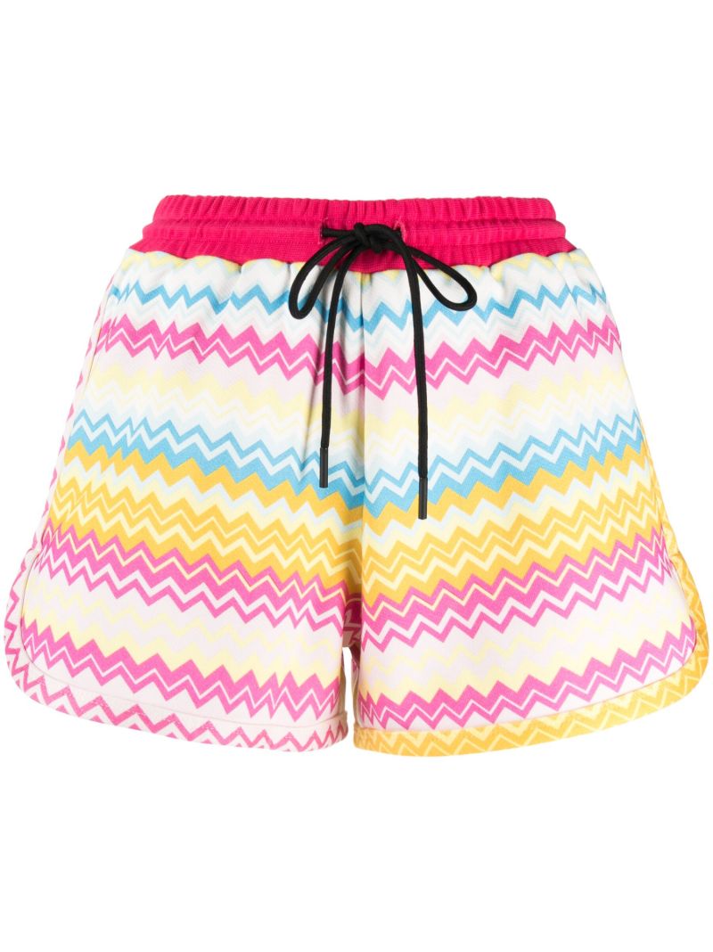 Multicolour Zig Zag Print Shorts