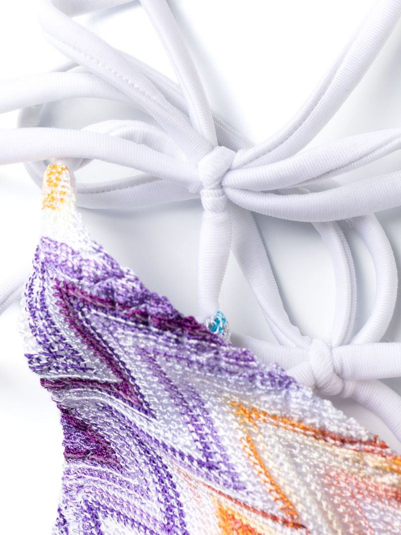White Zigzag Triangle Bikini