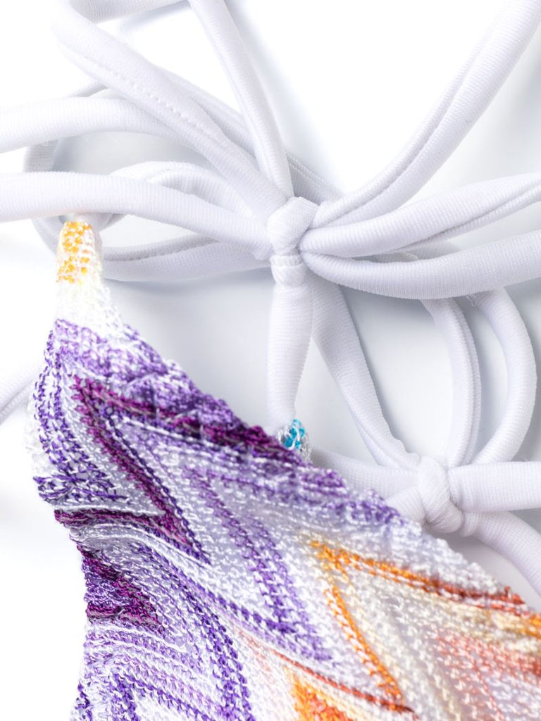 White Zigzag Triangle Bikini