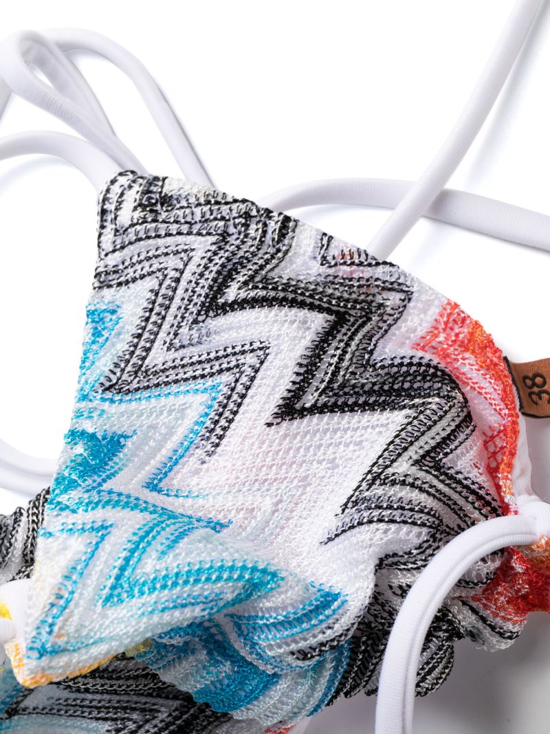 White Zigzag Triangle Bikini