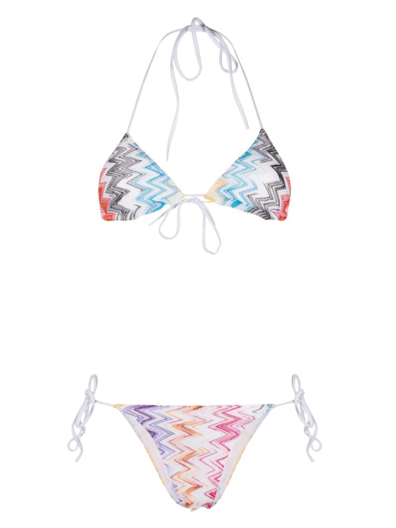 White Zigzag Triangle Bikini