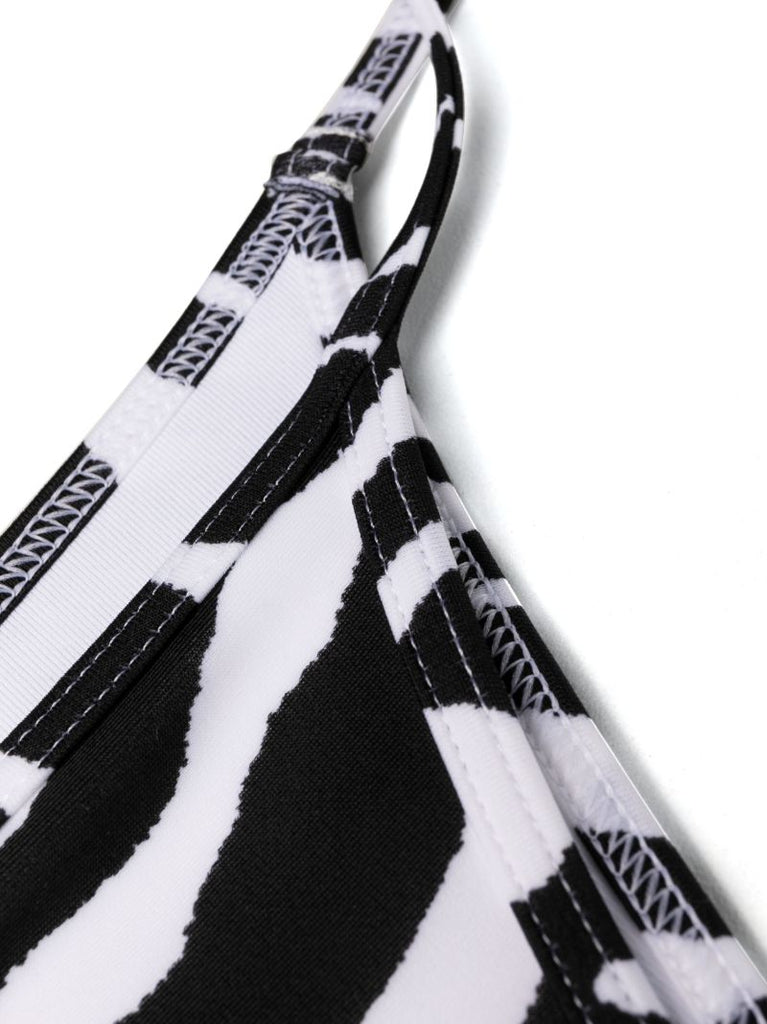 Black Zebra-print One-shoulder Bikini