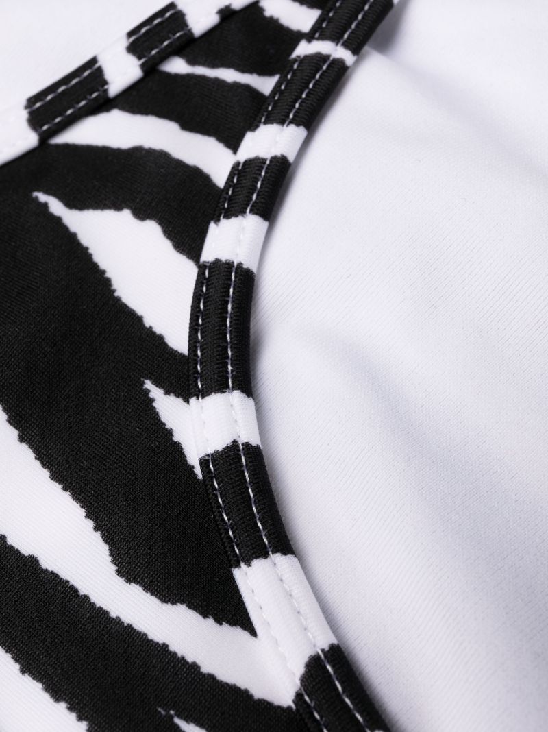 Black Zebra-print One-shoulder Bikini
