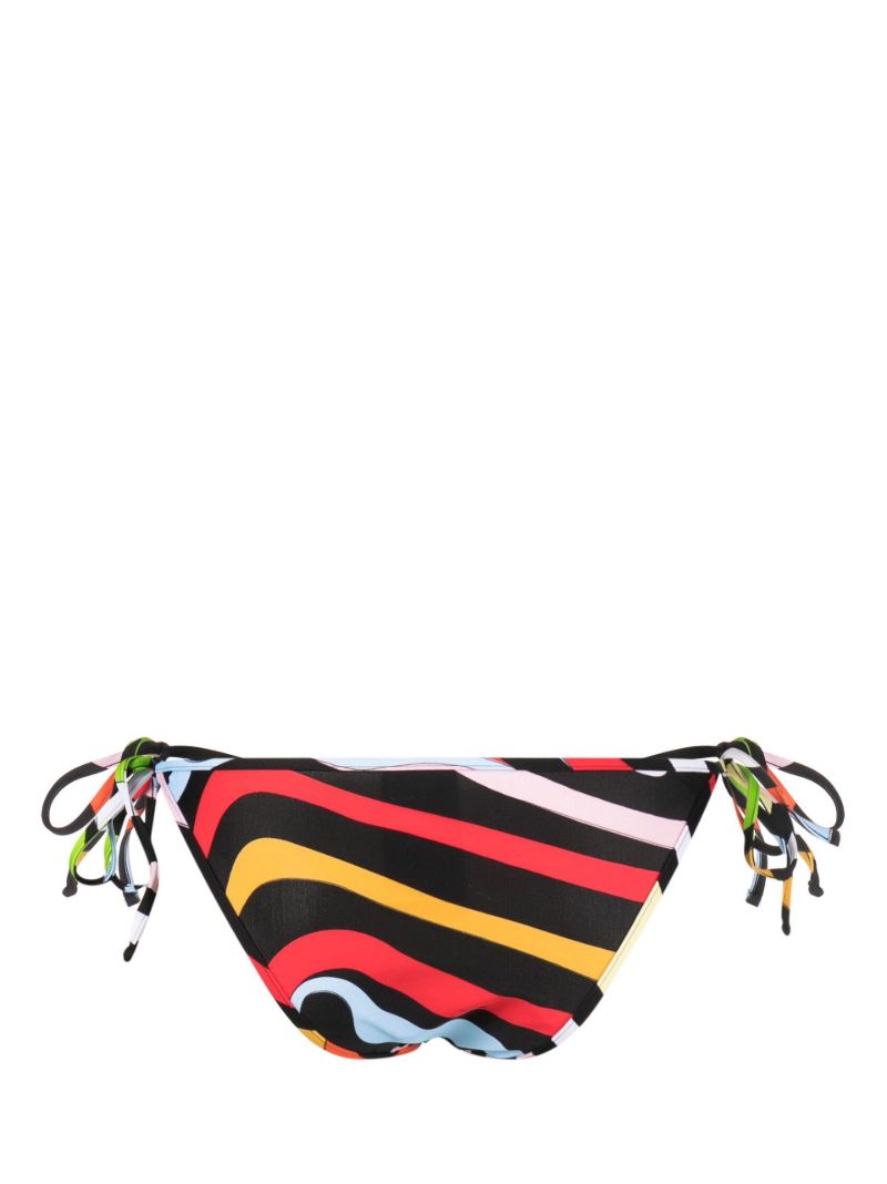 Black Striped Side-tie Bikini Bottoms