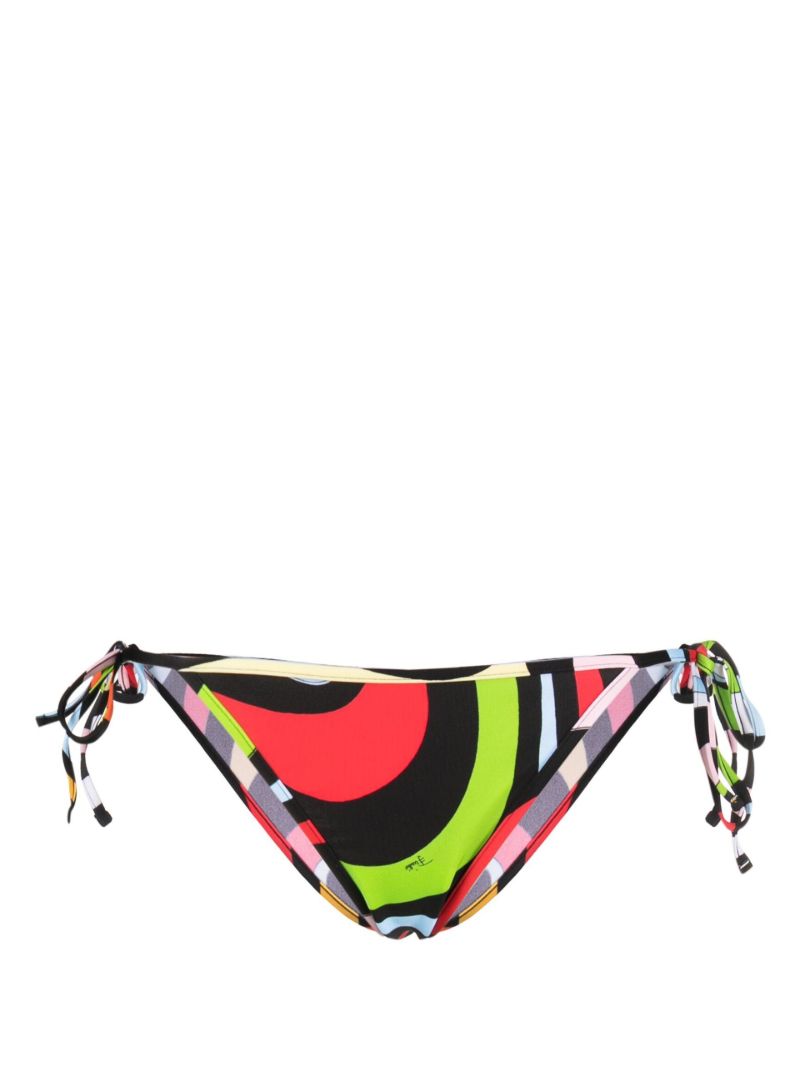 Black Striped Side-tie Bikini Bottoms