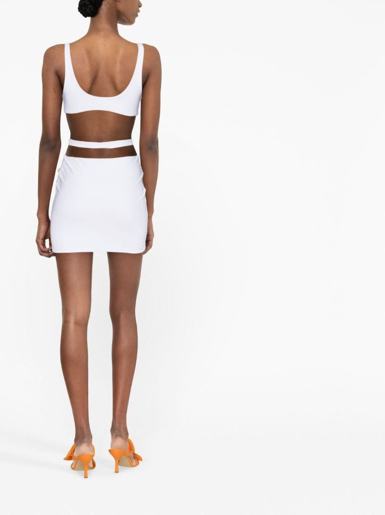 White Sequin-embellished Mini Dress