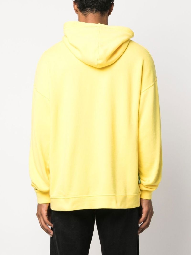 Yellow Slogan Print Hoodie