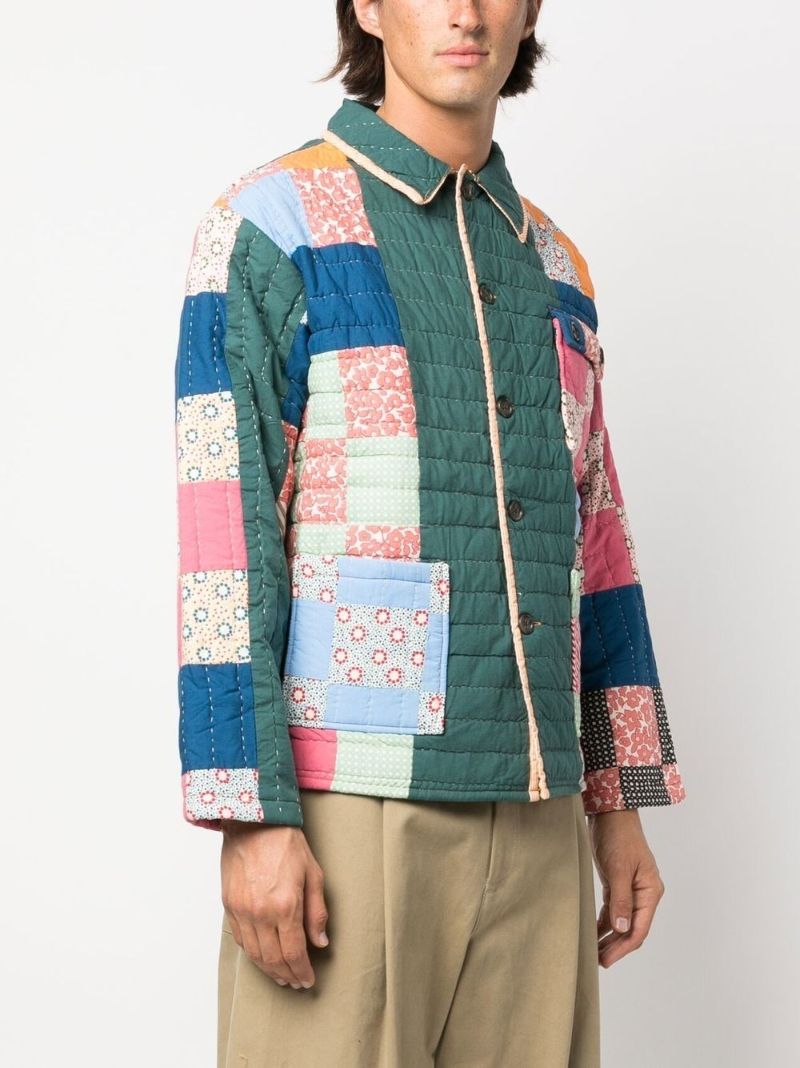 Green Patchwork Quilted Jacket