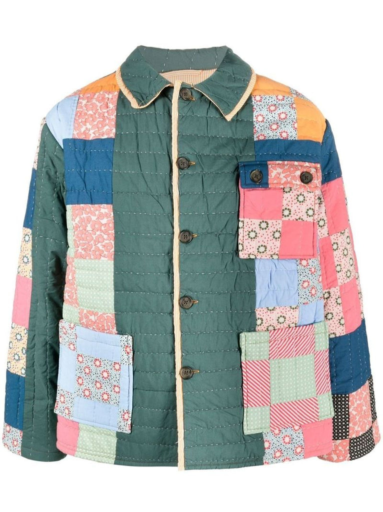 Green Patchwork Quilted Jacket