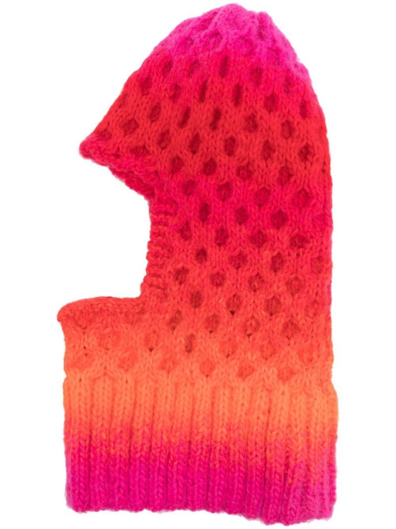 Orange Hayley OmbrÃ_x0083_Â© Waffle Knit Balaclava
