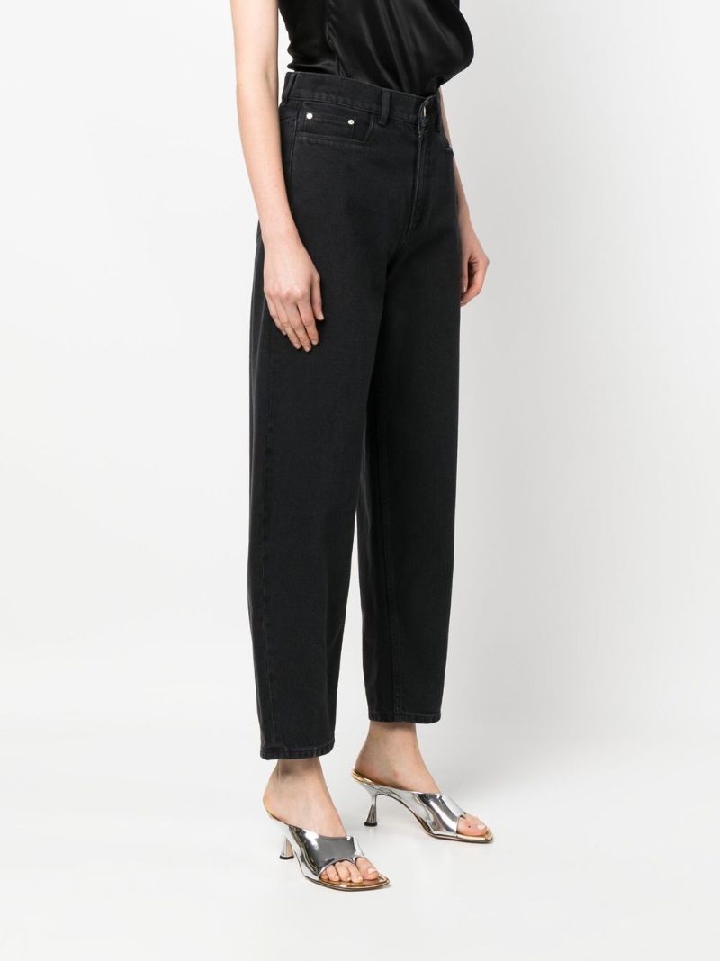 Black Chamomile Barrel-leg Jeans