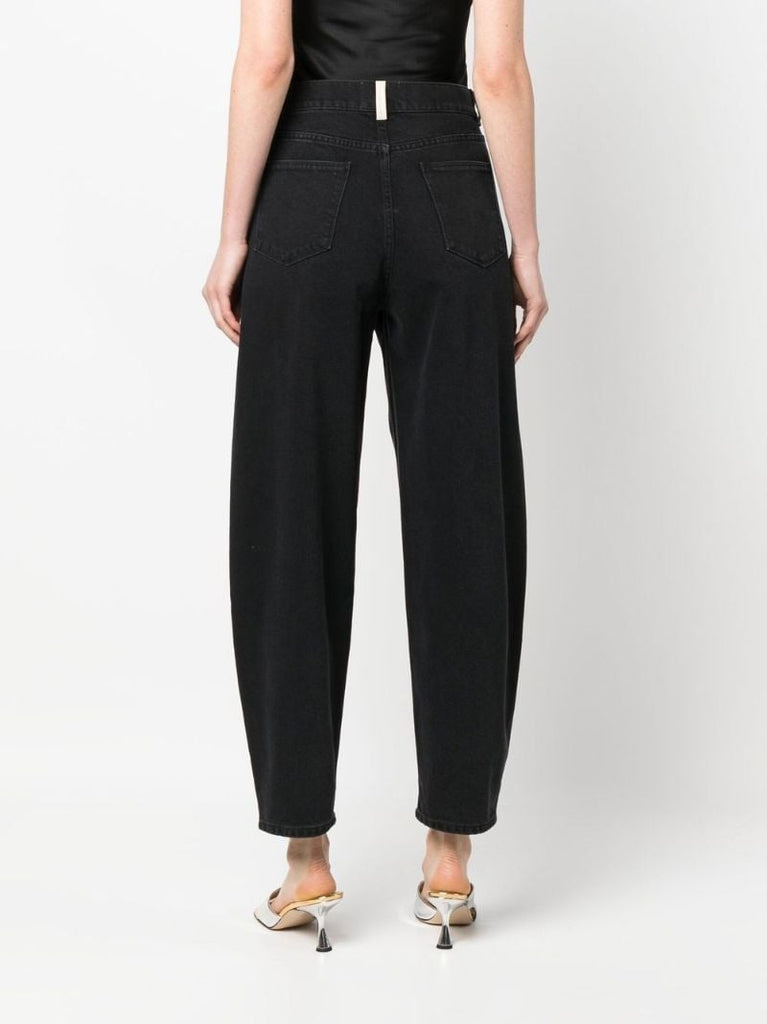 Black Chamomile Barrel-leg Jeans