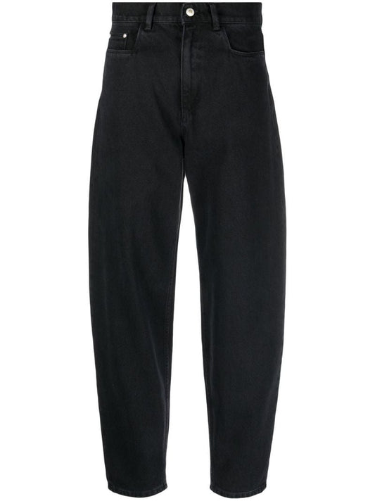 Black Chamomile Barrel-leg Jeans